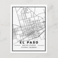 El Paso Texas USA Travel City Map Poster