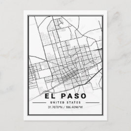El Paso Texas USA Travel City Map Poster Postkarte