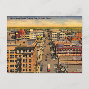 El Paso, Texas, Vogelperspektive, Vintage Postkarte