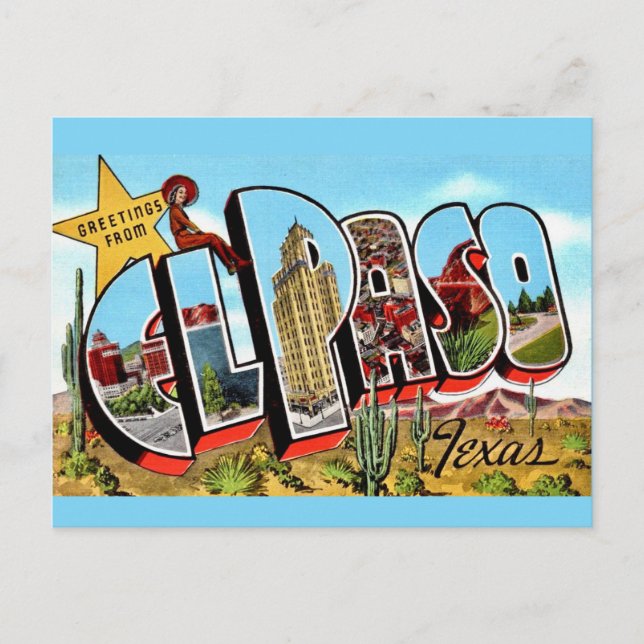El Paso TX Postkarte (Vorderseite)