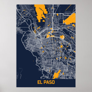 EL Paso - Vereinigte Staaten - Bluefresh City Map Poster