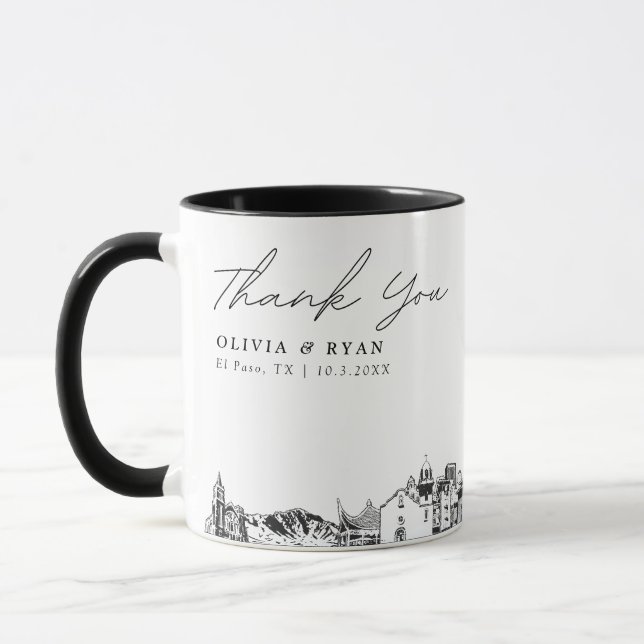 El Paso Wedding Simple Custom Coffee Tasse (Links)