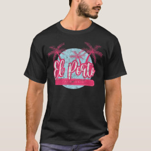 El Porto California Retro Beach Palm Tree Vintag T-Shirt