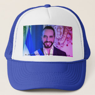 El presidente de El Salvador, Nayib Bukele Truckerkappe