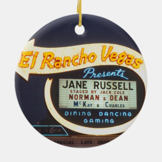 El Rancho Vegas Neon Sign 1959 Las Vegas Casino Keramik Ornament (Hinten)