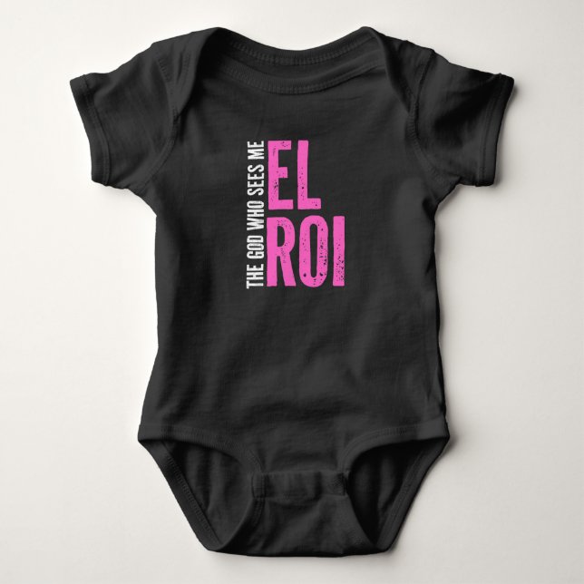 El Roi - Der Gott, der mich sieht - Cute Bold Vers Baby Strampler (Vorderseite)