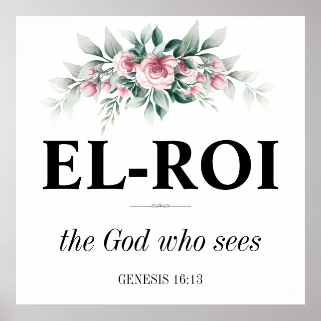 El Roi Wall Art | Christliche Bibelverse Poster (Vorne)