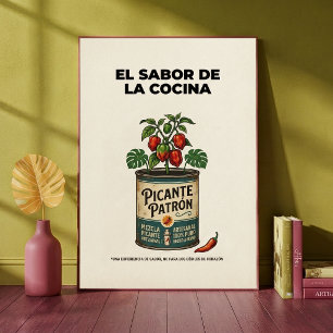 El Sabor De La Cocina Retro Hot Sauce Plakat