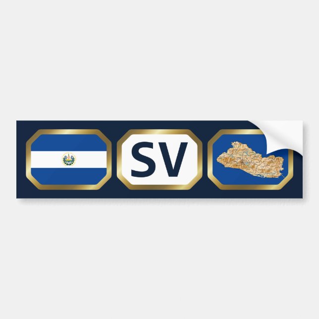 El Salvador Autoaufkleber für Flaggenkarte (Vorne)