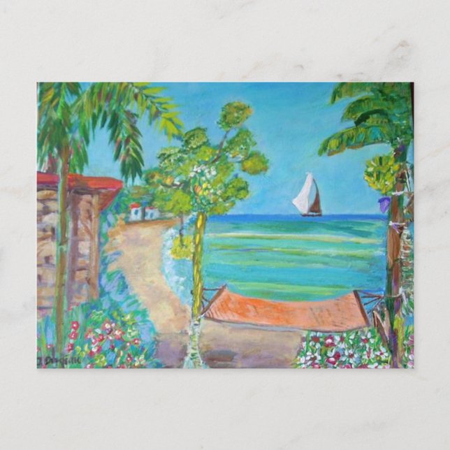 El Salvador Beach Malerei - Postkarte (Vorderseite)
