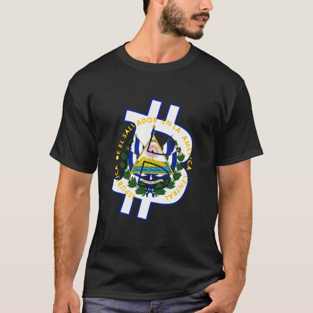El Salvador Bitcoin Adoption El Salvador Flagge T-Shirt (Vorderseite)