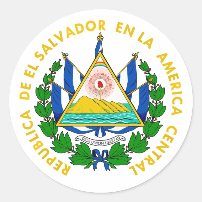 El Salvador COA Runder Aufkleber (Vorderseite)
