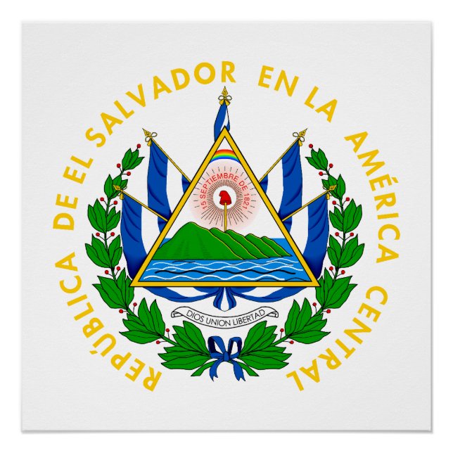 El Salvador country coat arms symbol emblem flag Poster (Vorderseite)