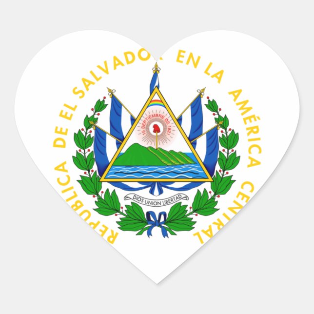 El Salvador - emblem/flag/coat of arms/symbol Herz-Aufkleber (Vorderseite)