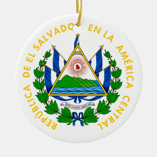 El Salvador - Emblem/Flagge/Wappen/Symbol Keramikornament (Vorne)