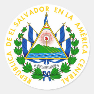 El Salvador - Emblem/Flagge/Wappen/Symbol Runder Aufkleber