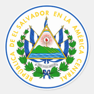 el salvador Emblem klassischer Rundaufkleber Runder Aufkleber