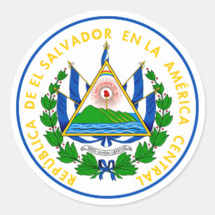 el salvador Emblem klassischer Rundaufkleber Runder Aufkleber