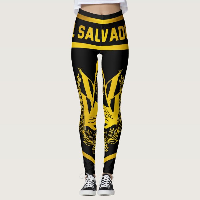El Salvador Emblem Leggings (Vorderseite)