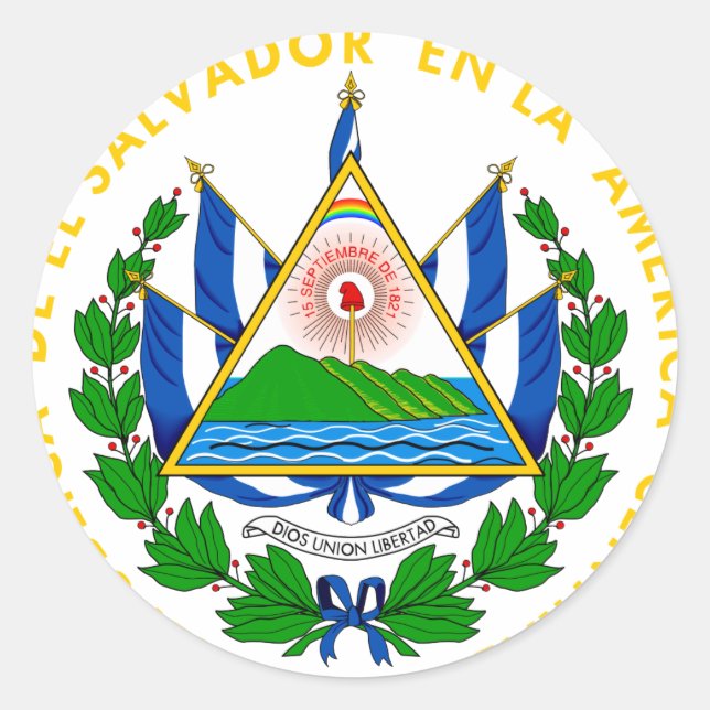 el salvador Emblem Runder Aufkleber (Vorderseite)
