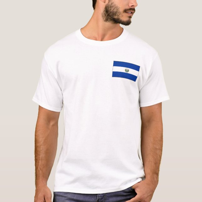 El Salvador Flag and Map T - Shirt (Vorderseite)