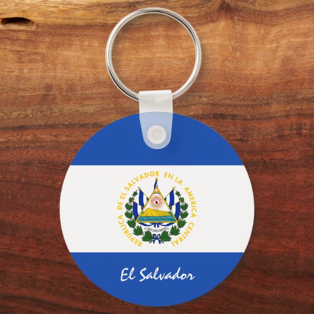 El Salvador Flag & El Salvador, Patrioten/Sport Schlüsselanhänger (Vorderseite)