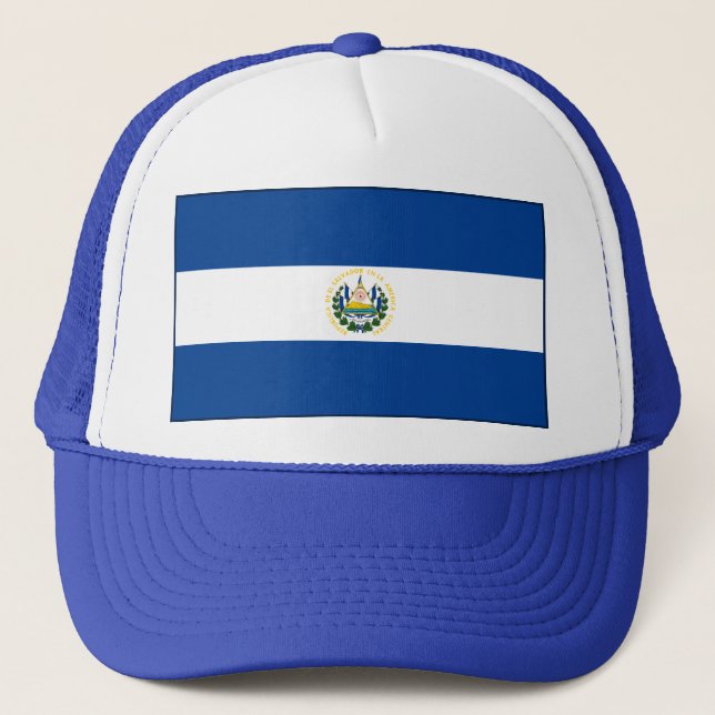 El Salvador Flag Hat Truckerkappe (Vorderseite)