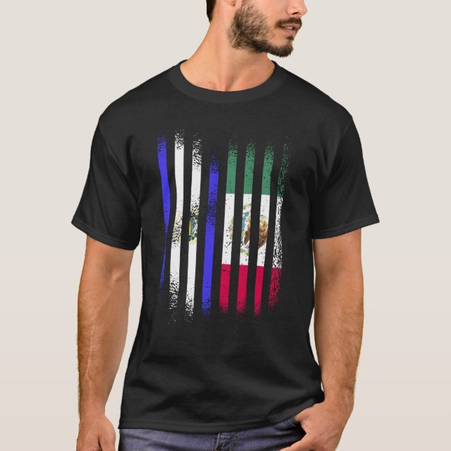 El Salvador Flag Mexico Grown Country Flags Stripe T-Shirt (Vorderseite)