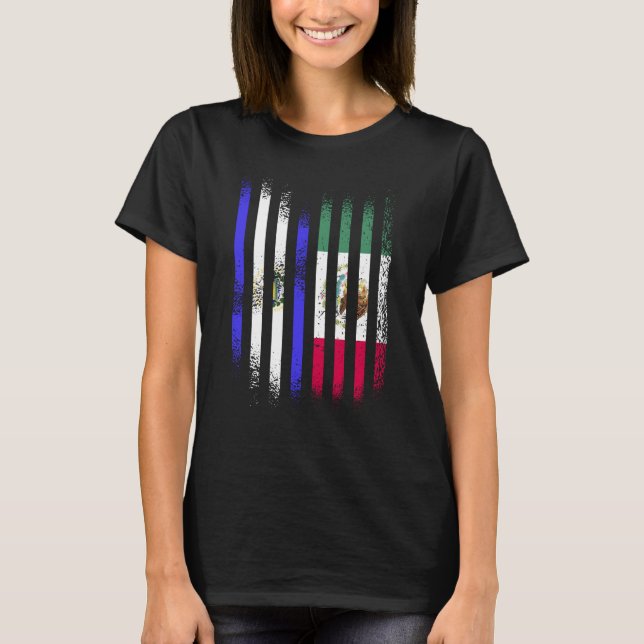 El Salvador Flag Mexico Grown Country Flags Stripe T-Shirt (Vorderseite)