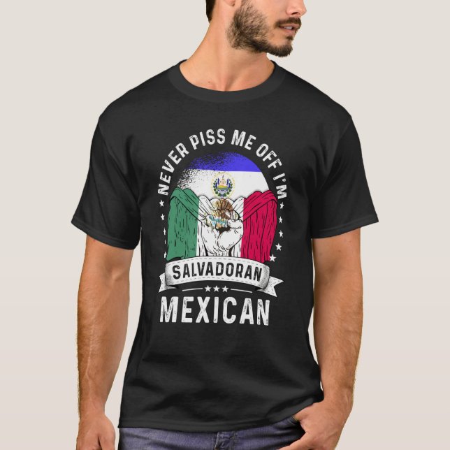 El Salvador Flag Mexico Grown  Humor Citizen Pride T-Shirt (Vorderseite)