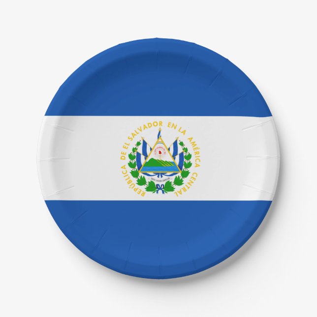 El Salvador flag Paper Plate Pappteller (Vorderseite)