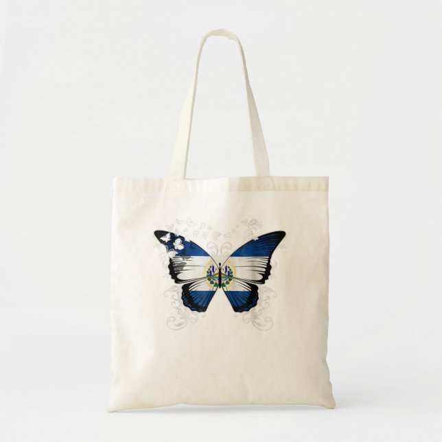 El Salvador Flag Shirt Butterfly Graphic Tragetasche (Vorne)