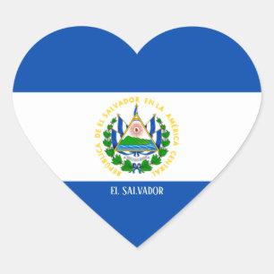 El Salvador Flag Splendid Patriotic Herz-Aufkleber