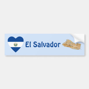El Salvador Flagge Herz + Karte Aufkleber Autoaufkleber