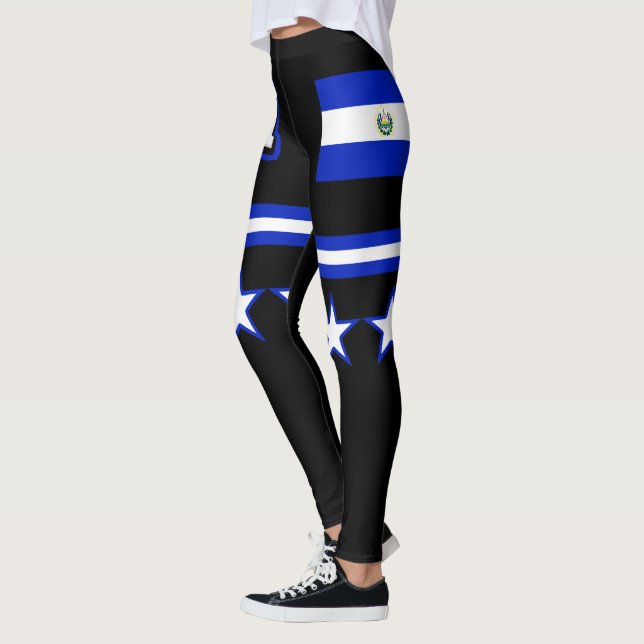 El Salvador Flagge Leggings (Links)