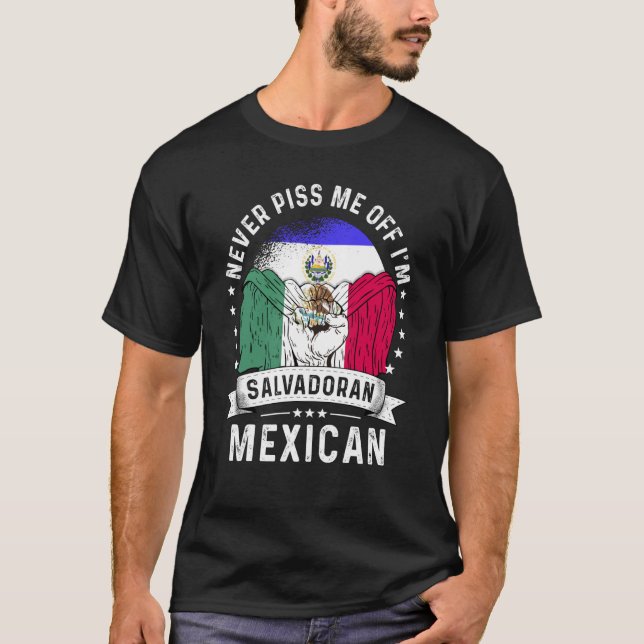 El Salvador Flagge Mexiko Spaß wachsen Bürger Prid T-Shirt (Vorderseite)