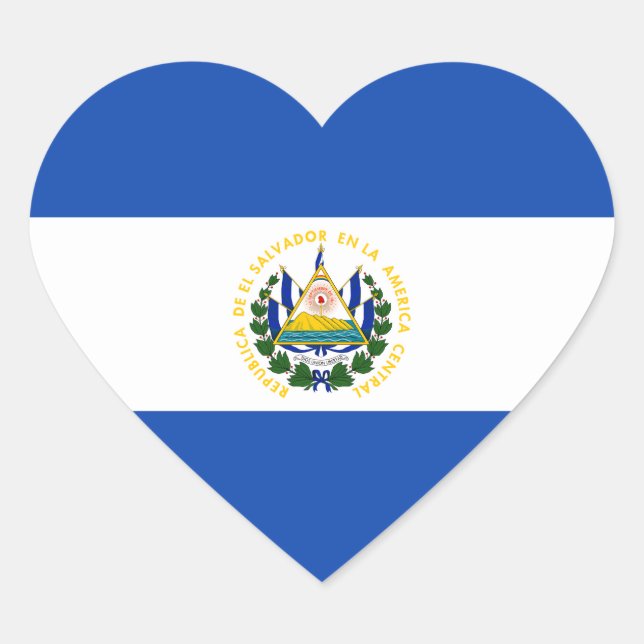 El Salvador - Flagge Salvadors Herz-Aufkleber (Vorderseite)
