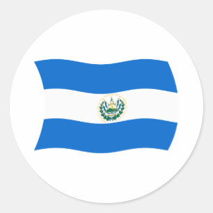 El-Salvador-Flaggen-Aufkleber Runder Aufkleber