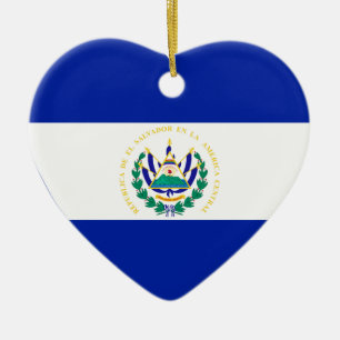 El Salvador Flaggen-Herz Keramikornament