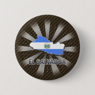 El Salvador Flaggen-Karte 2,0 Button
