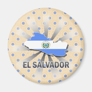 El Salvador Flaggen-Karte 2,0 Magnet