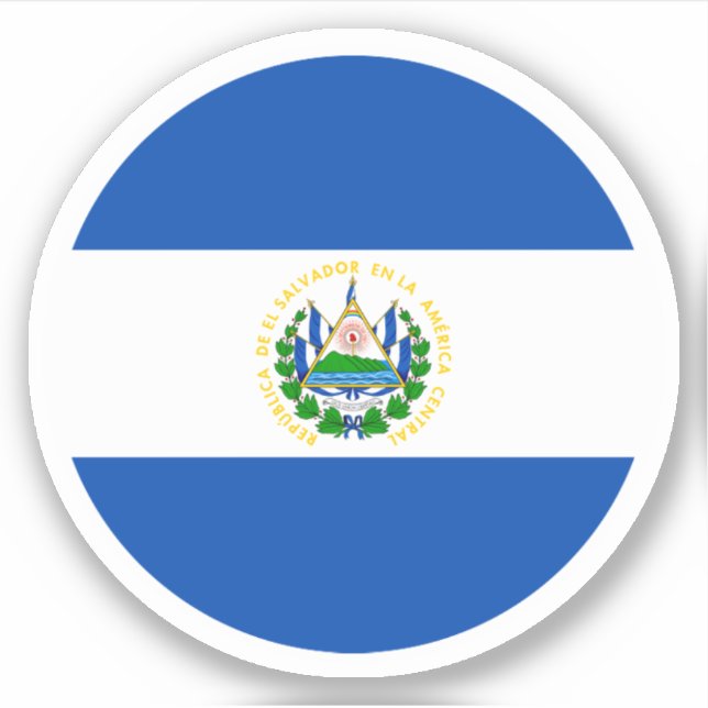 El Salvador Flaggenrundkleber Aufkleber (Vorderseite)