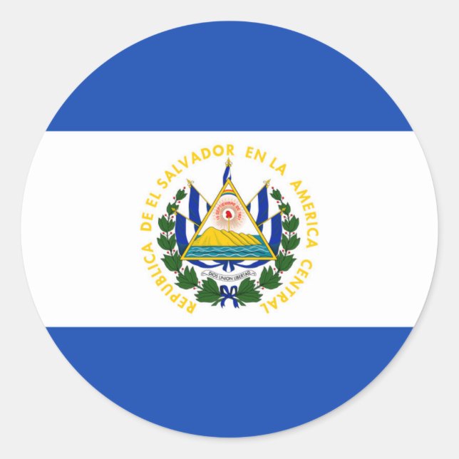El Salvador Flaggenrundkleber Runder Aufkleber (Vorderseite)