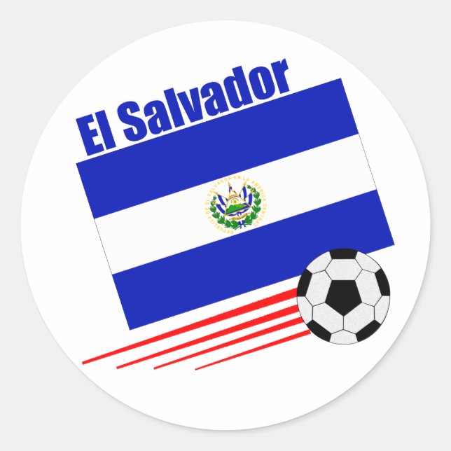 El Salvador Fußballmannschaft Runder Aufkleber (Vorderseite)