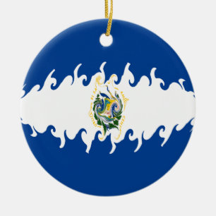 El Salvador Gnarly Flagge Keramikornament