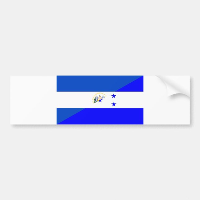 El Salvador Honduras halbes Flaggen-Landsymbol Autoaufkleber (Vorne)