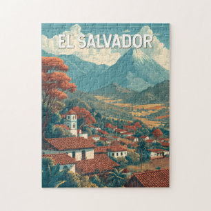 El Salvador Illustration Reise Kunst Vintage Puzzle