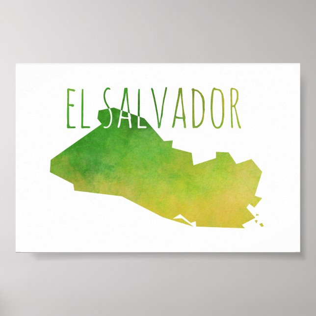 El Salvador Karte Poster (Vorne)