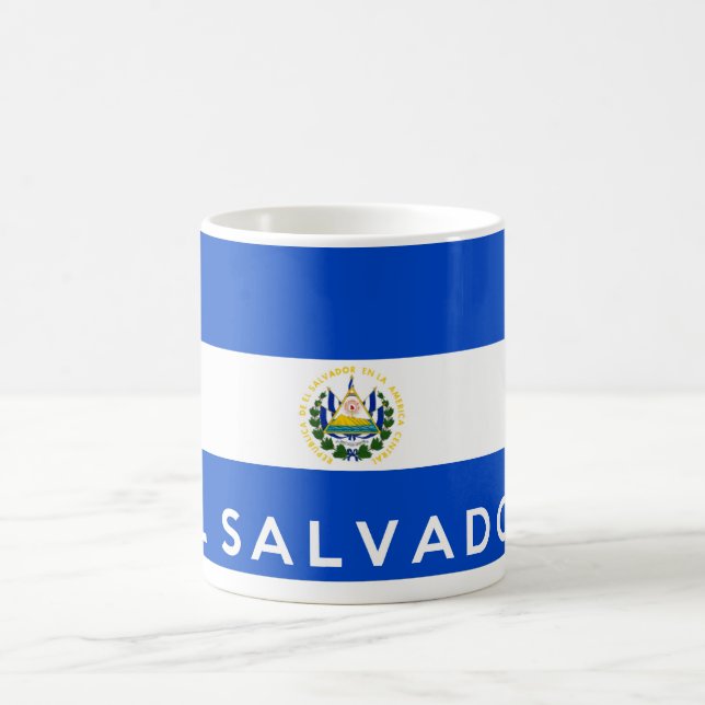 El Salvador Landesflaggesymbol-Namentext Kaffeetasse (Mittel)