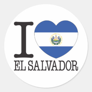 El Salvador Liebe v2 Runder Aufkleber